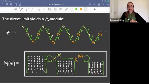 Thumbnail for Infinite-dimensional representations of algebras talk 2 - Rosanna Laking