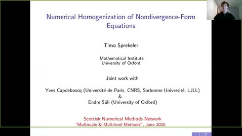 Thumbnail for Numerical homogenization of nondivergence-form equations - Timo Sprekeler