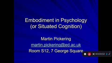 Thumbnail for entry Embodiment in Psychology Part 1