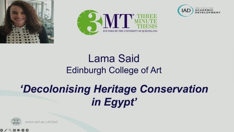 Thumbnail for Lama Said - Three Minute Thesis Competition Finalist 2023