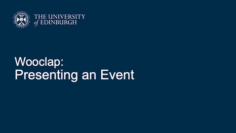 Thumbnail for Wooclap: Presenting an Event