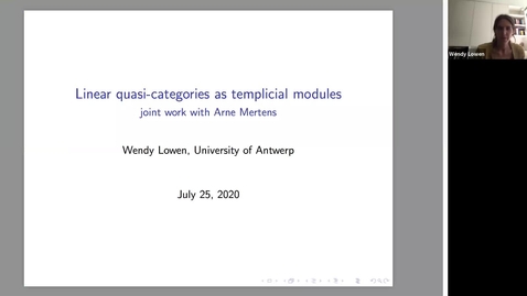 Thumbnail for entry LAGOON: Leicester Algebra and Geometry Open ONline - Wendy Lowen  (University of Antwerp, Belgium)