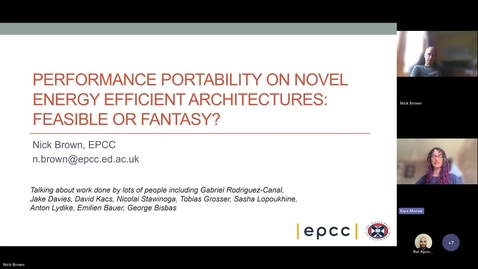 Thumbnail for CONTINENTS Webinar 4 - Nick Brown - Performance portability on novel energy efficient architectures: feasible or fantasy?