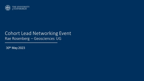 Thumbnail for CSE Cohort Lead Networking Event - 07 Rae Rosenberg (Geosciences UG)