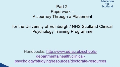 Thumbnail for entry Clinical Psychology Supervisor Training Part 2 - Paperwork