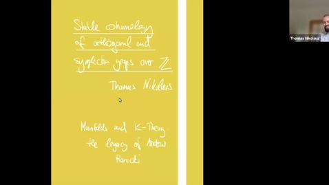 Thumbnail for entry Cohomology of orthogonal and symplectic groups over the integers - Thomas Nikolaus