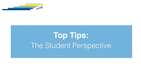 Thumbnail for entry LEAPS - Top Tips: The Student Perspective