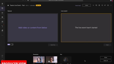 Thumbnail for entry MS Teams Live Events: Producing a Live Event