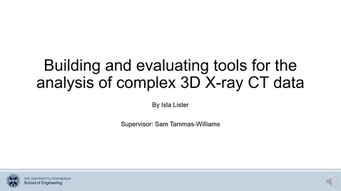 Thumbnail for entry Isla Lister - Building and evaluating tools for the analysis of complex 3D X-ray CT data