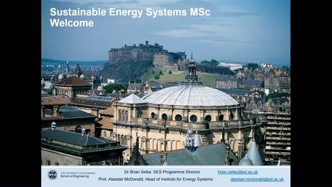 Thumbnail for MSc Sustainable Energy Systems Welcome Meeting with Programme Director