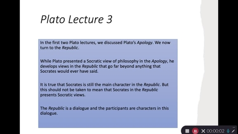 Thumbnail for entry Plato Lecture 3.1 new