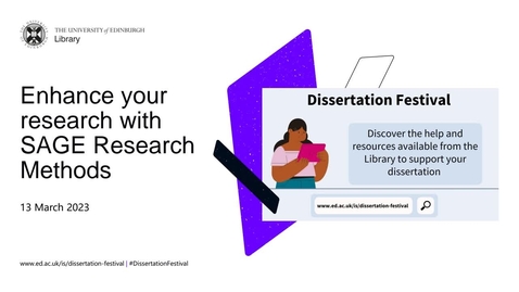 Thumbnail for entry Enhance your research with SAGE Research Methods (Dissertation Festival)