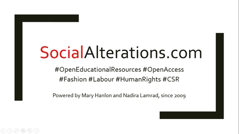 Thumbnail for entry Introduction to Social Alterations - An online education lab for responsible fashion (Media Hopper test-drive)