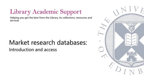 Thumbnail for entry Market research databases: introduction and access