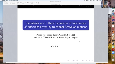 Thumbnail for entry One World Virtual Seminar Series - Stochastic Numerics and Inverse Problems: Denis Talay (Inria and Ecole Polytechnique)