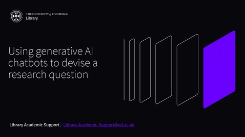 Thumbnail for Using generative AI to devise research questions