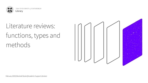 Thumbnail for Literature reviews functions, types and methods (Dissertation &amp; Thesis Festival)