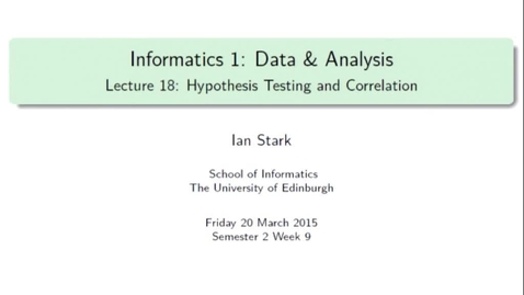 Thumbnail for Hypothesis Testing and Correlation