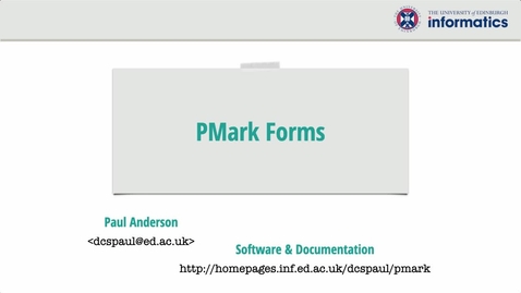 Thumbnail for entry Using online marking forms with PMark
