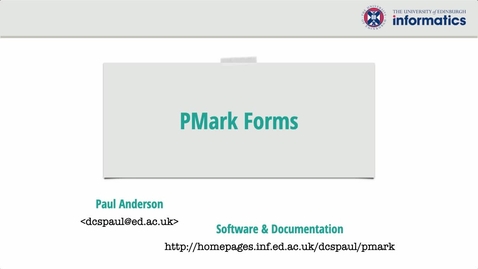 Thumbnail for Using online marking forms with PMark