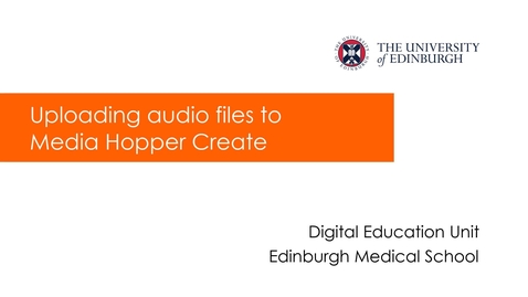 Thumbnail for How to upload audio files to Media Hopper Create