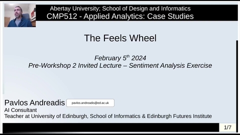Thumbnail for entry AI &amp; Storytelling, Invited Lecture for Abertay University - The Feels Wheel