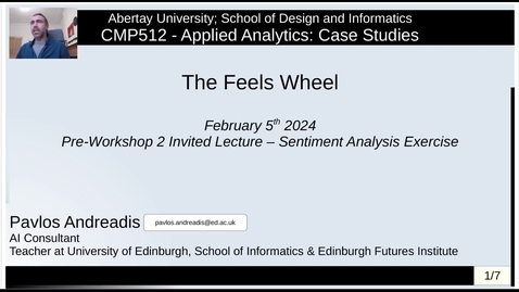Thumbnail for AI &amp; Storytelling, Invited Lecture for Abertay University - The Feels Wheel