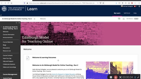Thumbnail for entry Welcome to an Edinburgh Model for Teaching Online