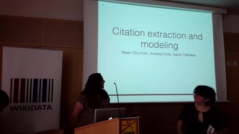 Thumbnail for Citation extraction and modeling - Andrea Forte, Meen Chul Kim, Aaron Halfaker at WikiCite 2017