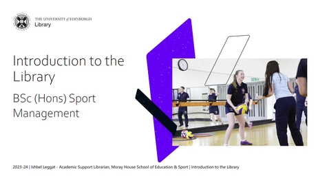 Thumbnail for entry Introduction to the Library (BSc (Hons) Sport Management)