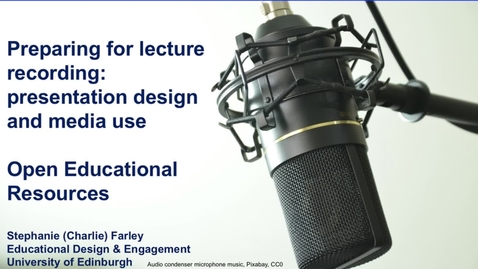 Thumbnail for entry Preparing for lecture recording: OER