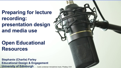 Thumbnail for Preparing for lecture recording: OER