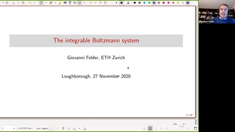 Thumbnail for entry Giovanni Felder - The integrable Boltzmann system