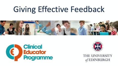 Thumbnail for entry CEP Giving Effective Feedback - The Student Perspective