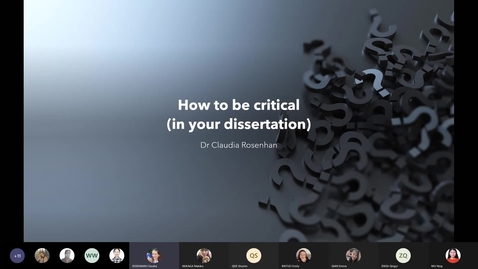 Thumbnail for entry Students_ Practice Worth Sharing (PWS) - How to be critical in your dissertation