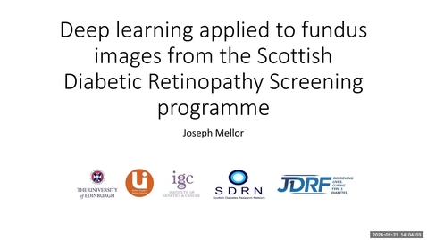 Thumbnail for Deep learning applied to fundus images from the Scottish Diabetic Retinopathy Screening programme by Joe Mellor, University of Edinburgh