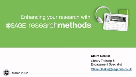 Thumbnail for entry Enhancing your research with SAGE Research Methods