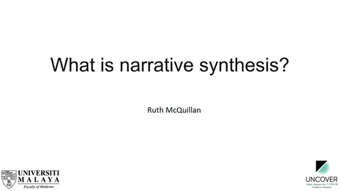 Thumbnail for entry SR course 8b - What is narrative synthesis