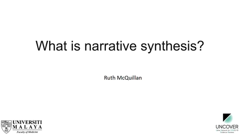 Thumbnail for SR course 8b - What is narrative synthesis