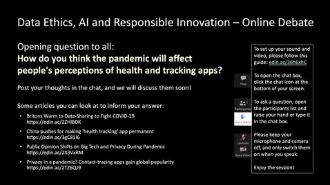 Thumbnail for Data Ethics MOOC Panel Discussion 28/05/2020