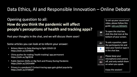 Thumbnail for entry Data Ethics MOOC Panel Discussion 28/05/2020