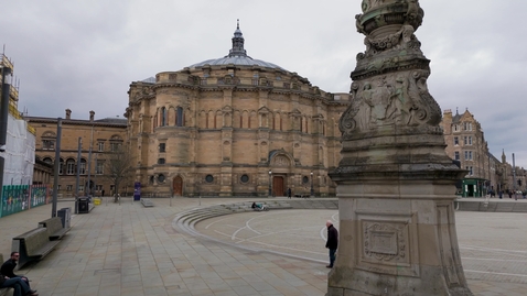 Thumbnail for Drone McEwan Bristo Sq pedestal up