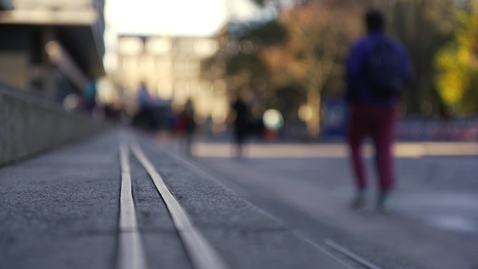 Thumbnail for Footsteps people walking library blurry