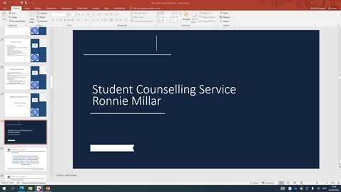 Thumbnail for entry Introducing  the Student Counselling Service (Ronnie Millar)
