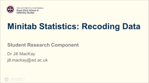 Thumbnail for entry Minitab Statistics: Recoding Data