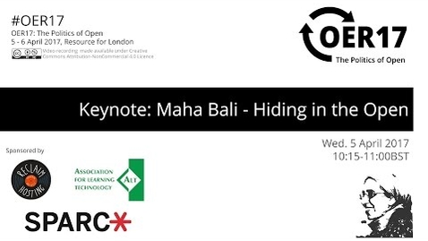 Thumbnail for entry OER17 Keynote: Maha Bali - Hiding in the Open