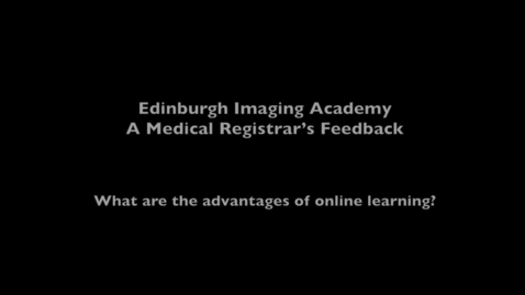 Thumbnail for entry Nick, Imaging MSc online student - Benefits of online learning