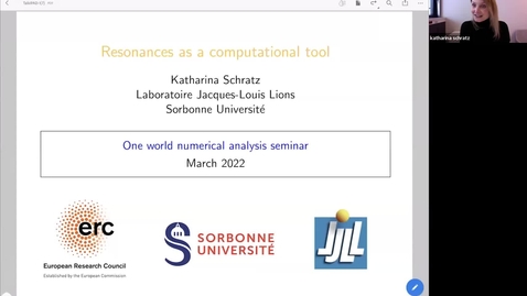 Thumbnail for 7 March 2022: Katharina Schratz (Sorbonne University) - Resonances as a computational tool