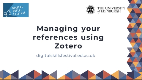 Thumbnail for entry Managing Your References Using Zotero