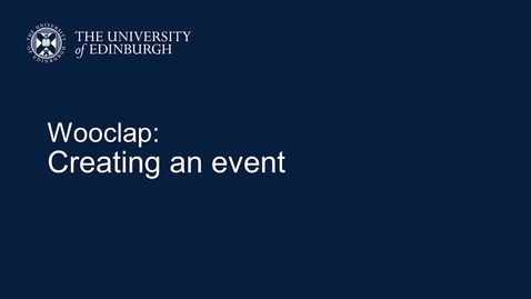 Thumbnail for Wooclap: Create an event